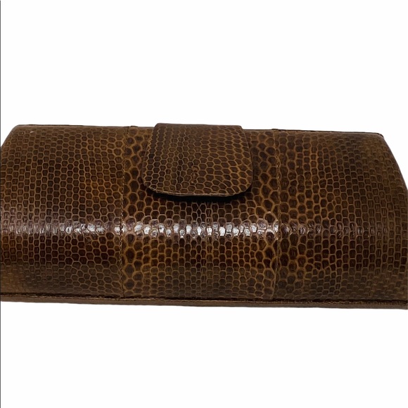 PYTHON Snake Brown Clutch**NEW - Picture 2 of 9